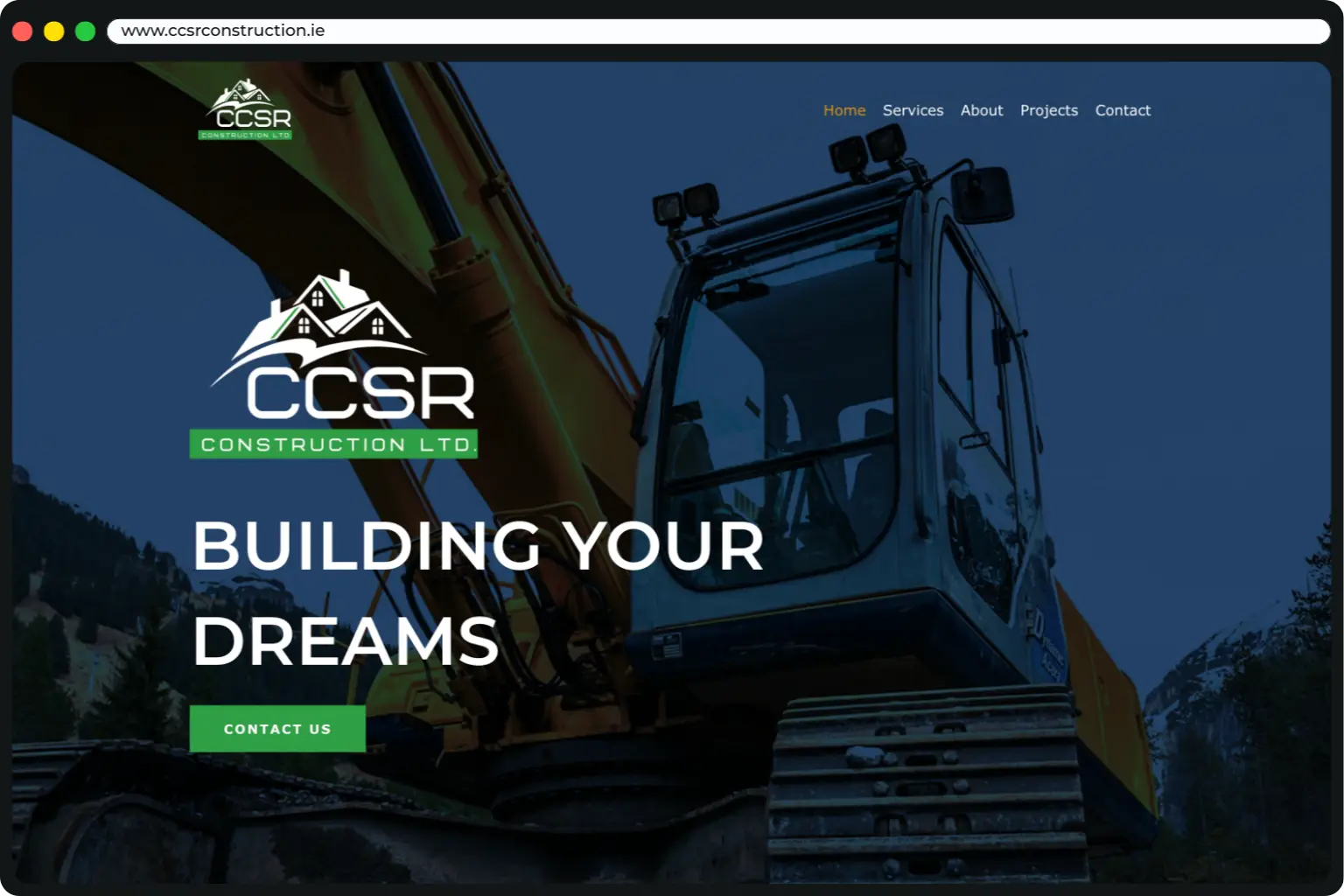 Website design for CCSR Construction LTD Navan