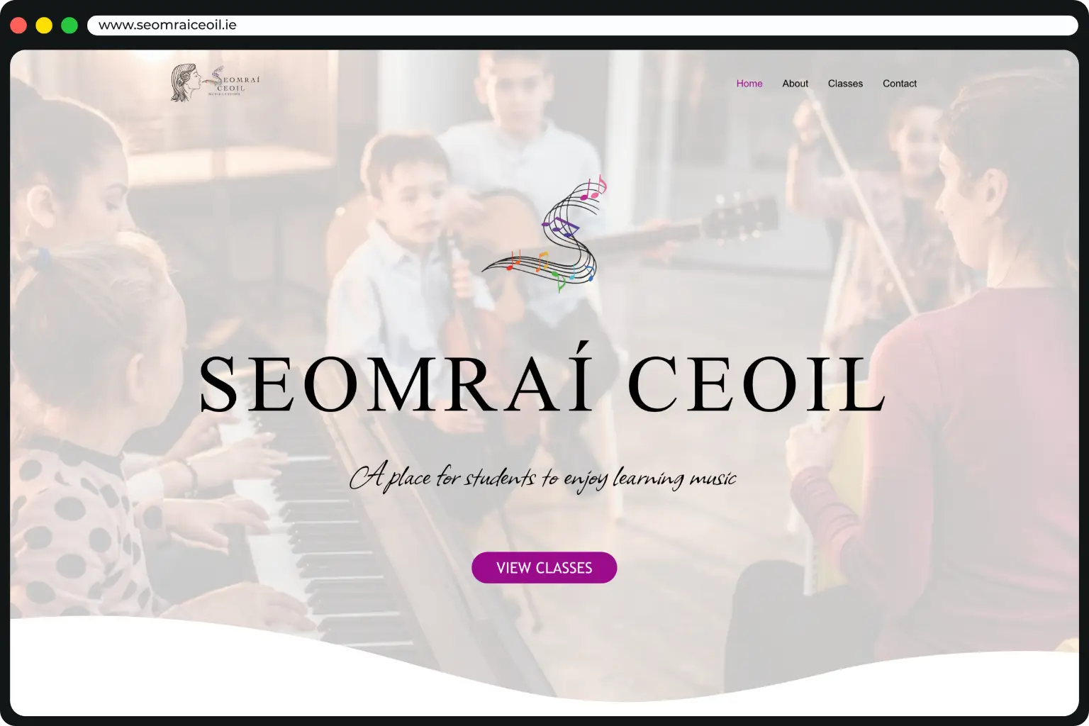 Website design for Seomraí Ceoil Navan